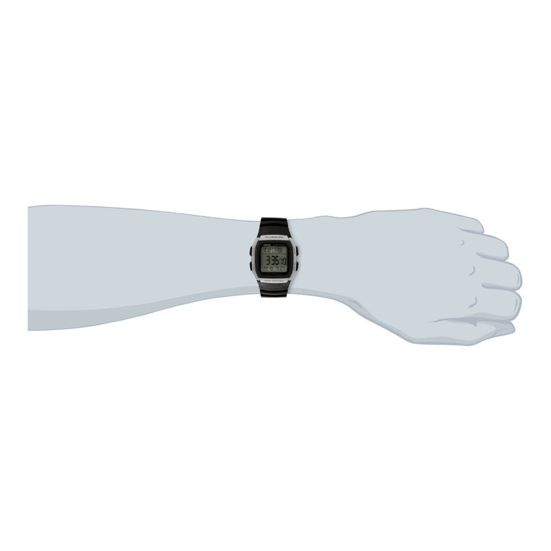Reloj Casio Deportivo con Banda de Resina Negra y Caja de Acero Inoxidable, Batería de Larga Duración para Uso Diario