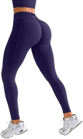 BRXL Butt Lifting Lycra No Front Seam Workout Leggings for Women Tummy Control High Waist Seamless Gym Running Leggings