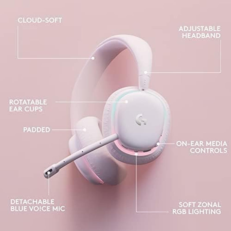 Logitech G735 Wireless Gaming Headset Customizable LIGHTSYNC - White Mist