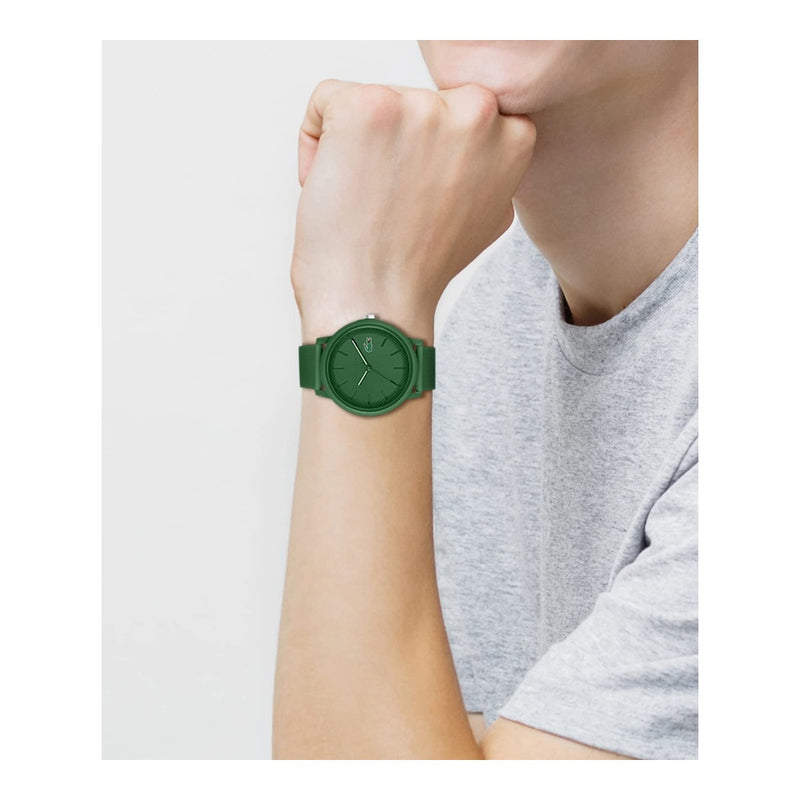 Lacoste TR90 12.12 - Reloj de cuarzo para hombre con correa de goma verde, diseño deportivo y fashion