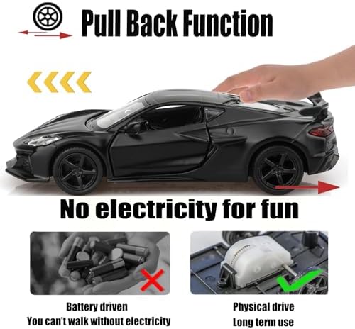 TOKAXI 1/36 Scale Chevrolet Corvette C8 Diecast Cars Models,Pull Back Vehicles Corvette C8 Toy Cars,Cars Gifts for Boys Girls