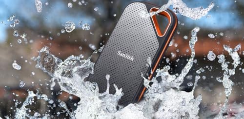 SANDISK 2TB Extreme PRO Portable SSD - Up to 2000MB/s - USB-C, USB 3.2 Gen 2x2, IP65 Water and Dust Resistance, Updated Firmware - External Solid State Drive - SDSSDE81-2T00-G25