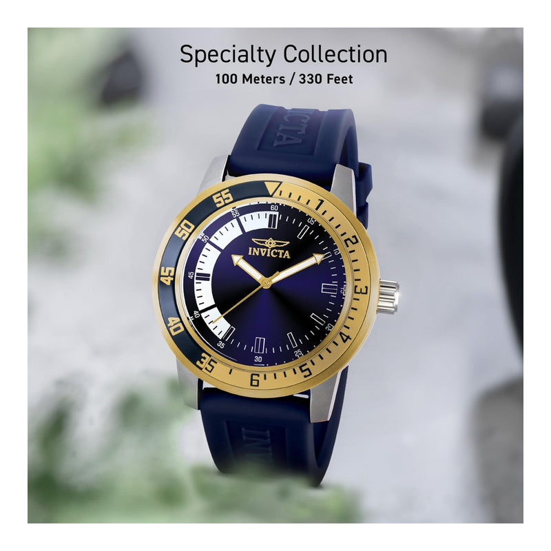 Reloj especial de acero inoxidable Invicta 12847 con banda azul para hombre