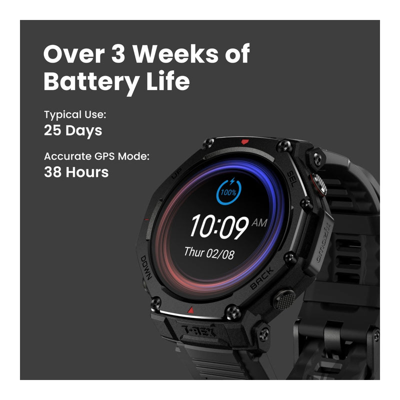 Reloj inteligente Amazfit T-Rex 3 Pro con pantalla AMOLED de zafiro, bisel de titanio y GPS de doble banda