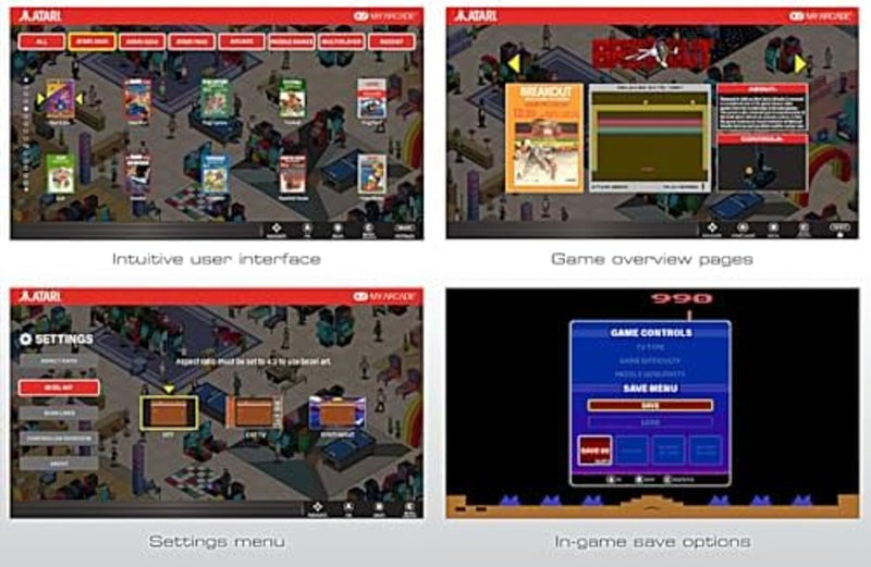 My Arcade Atari Game Station Pro: Retro Video Game Console with 200+ Games, Wireless Joysticks, RGB LED Lights