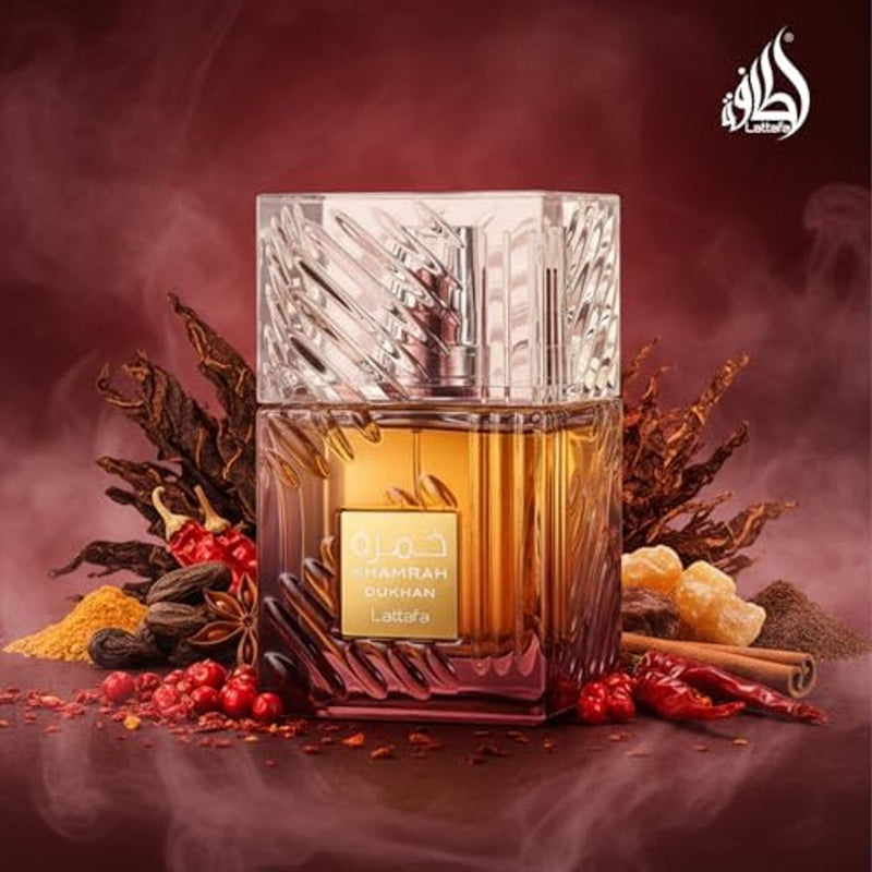 EN STOCK 🔥 Lattafa Khamrah Dukhan para Unisex Eau de Parfum en Spray, 3.4 onzas / 100 ml