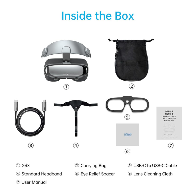 GOOVIS G3X - Visor XR Head Mounted Display (800" Sony Micro-OLED FHD)