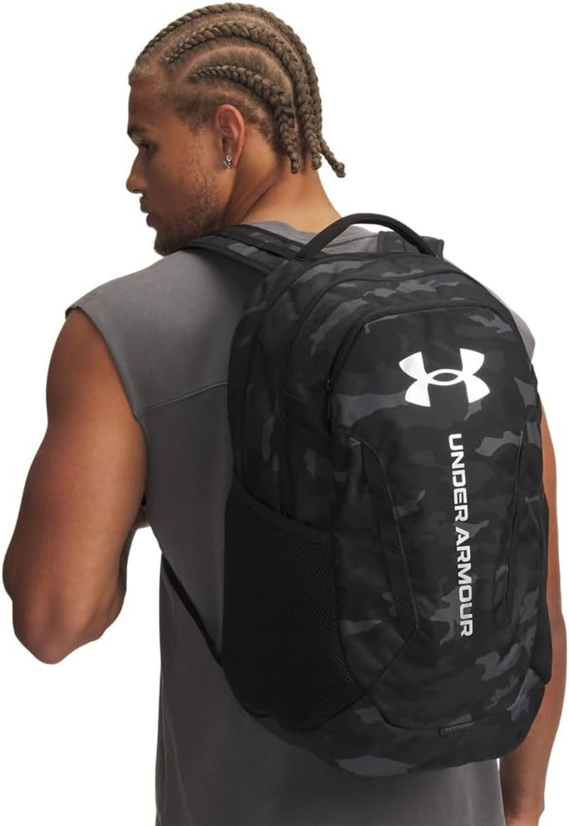 Under Armour Unisex Hustle 6.0 Backpack, (007) Black/Black/Metallic
