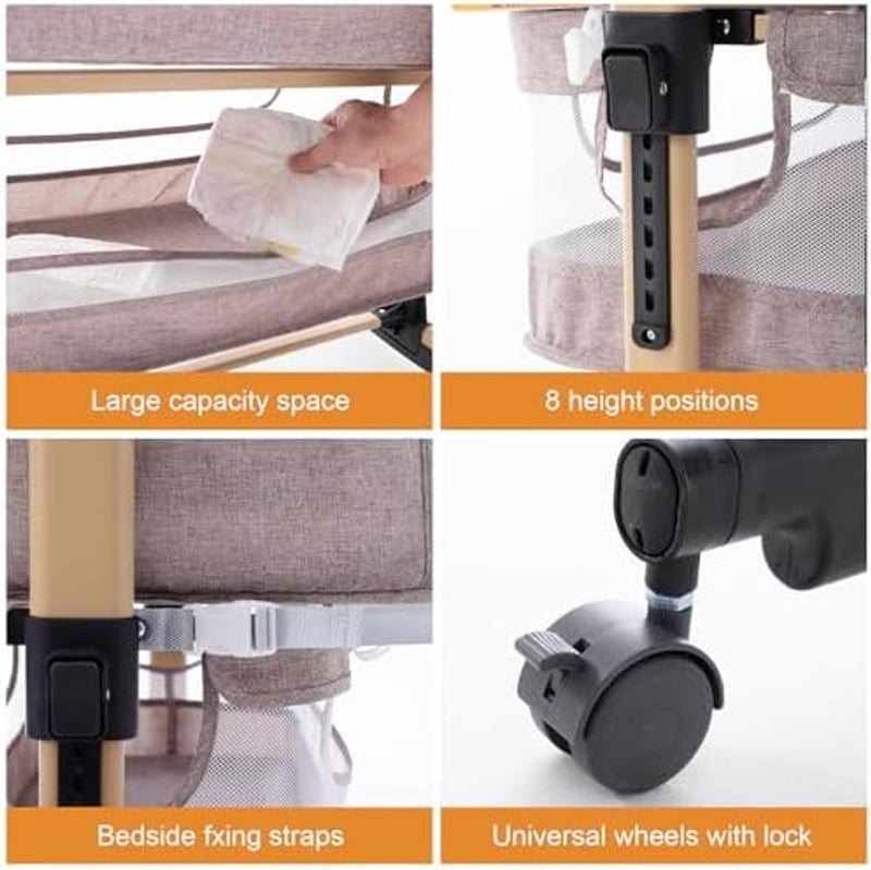 Ofertaza, Soobaby 3 in 1 Baby Crib, Bassinet Bedside Crib Adjustable