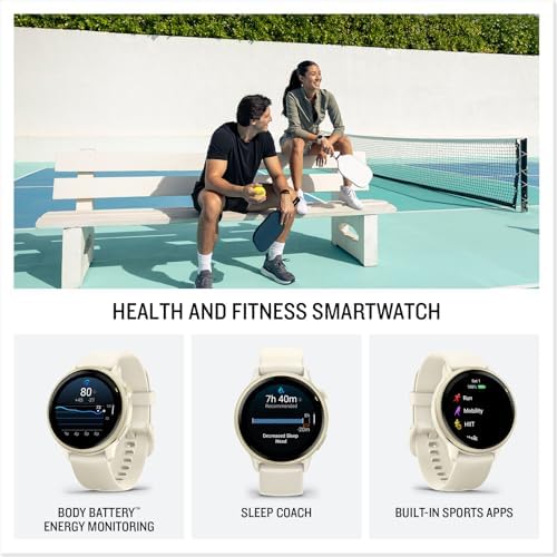 Garmin vívoactive® 6, Health & Fitness GPS Smartwatch, 42mm, Bone | 24/7 Health Monitoring, Built-In Sports Apps, Sleep Coach, Body Battery™ Energy Monitoring, Daily Suggested Workouts