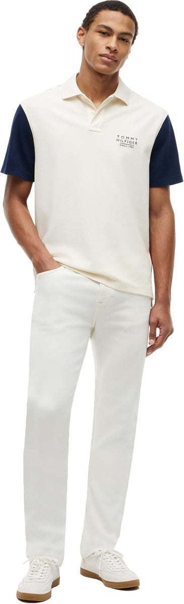Tommy Hilfiger Men's Short Sleeve Polo Shirts in Regular Fit With Stretch and Organic Pique Cotton