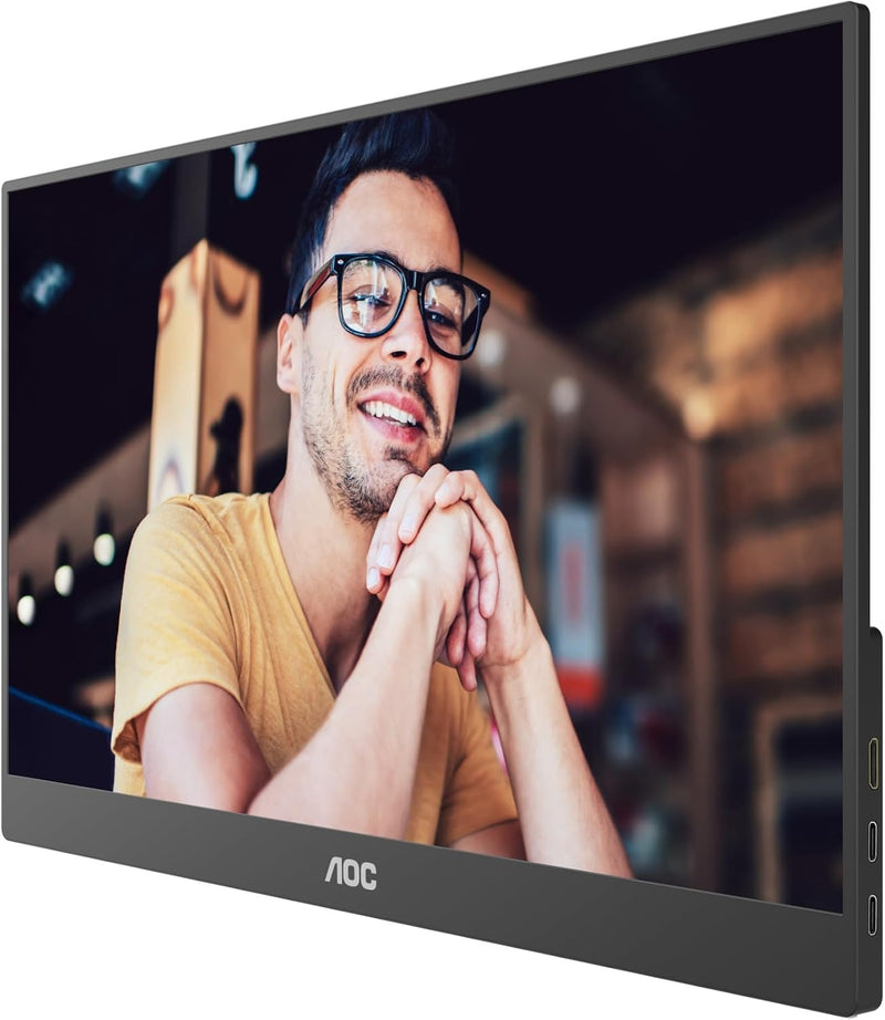 AOC 16" Portable Monitor FHD 60Hz USB-C IPS Ultra Slim Smart Cover 16T20
