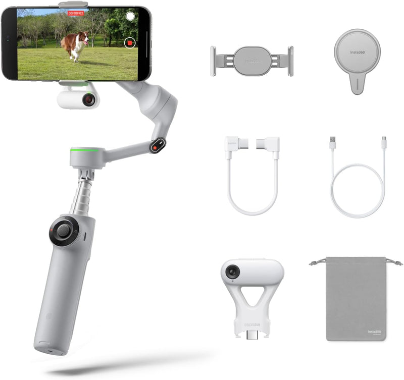 Insta360 Flow 2 Pro - Stone Grey — Estabilizador gimbal para celular con IA