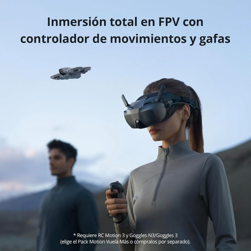DJI Neo Motion Fly More Combo, Mini Drone with 4K UHD Camera for Adults, 135g Self Flying Drone that Follows You, Palm Takeoff, Subject Tracking, QuickShots, with RC Motion 3 and 3 Batteries