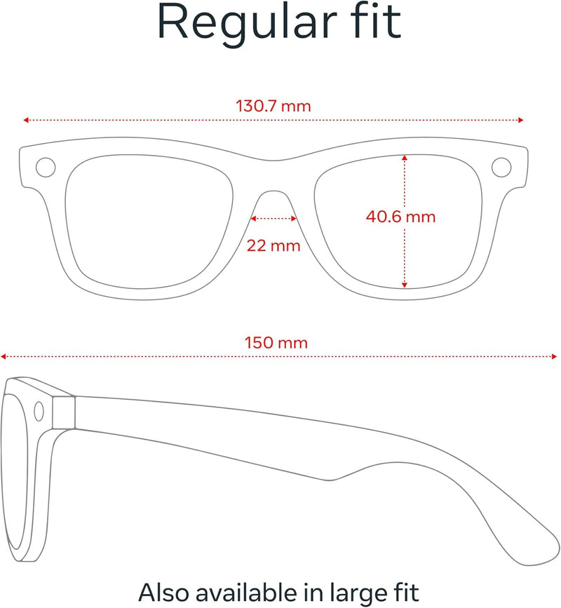 Ray-Ban Meta (Gen 1), Wayfarer, Matte Black
