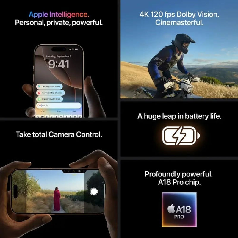 Renewed Apple iPhone 16 Pro Max, 256GB, Black Titanium - Unlocked (Renewed)