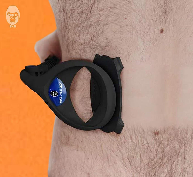 BAKblade 2.0 Plus – Depilador de espalda para Hombres – 2 cuchillas adicionales incluidas – fácil de usar, mango curvo para un afeitado sin dolor, afeitado mojado o seco