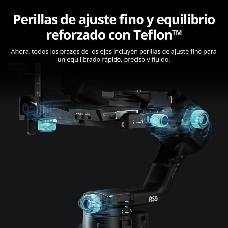 DJI RS 5, Estabilizador de cardán para cámara Canon/Sony/Panasonic/Nikon/Fujifilm, perillas de ajuste fino, bloqueos de eje automatizados de segunda generación, trípode de apertura rápida, nuevo