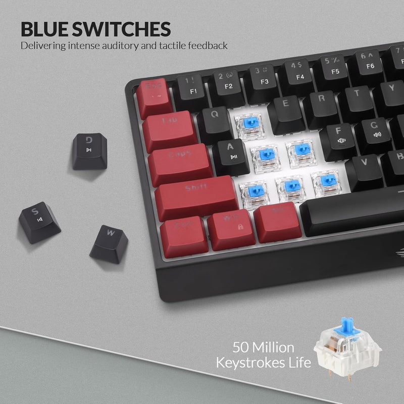 Rii RK806 60% Mechanical Gaming Keyboard 61 Keys
