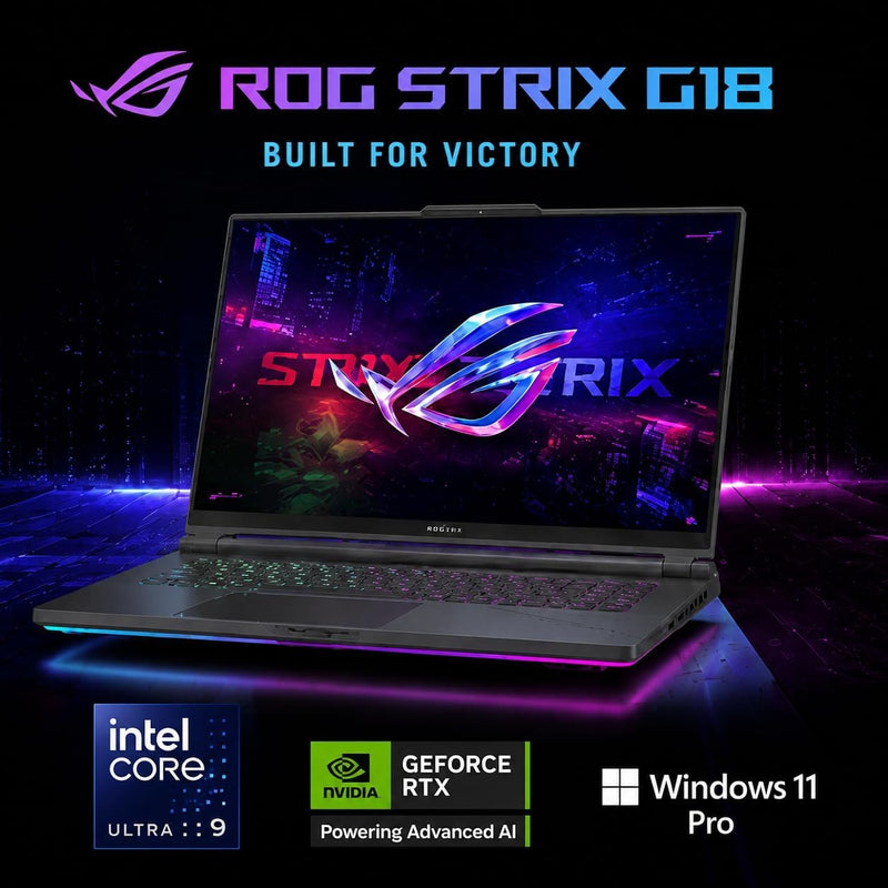 ASUS ROG Strix G18 18-Inch Gaming Laptop, Intel 24-Core Ultra 9 275HX (Up to 5.4GHz), RTX 5060 Laptop GPU, 32 GB DDR5 5600MHz, 1 TB SSD, 18" 2.5K WQXGA 240Hz Nebula Display, Wi-Fi 7, Windows 11 Pro