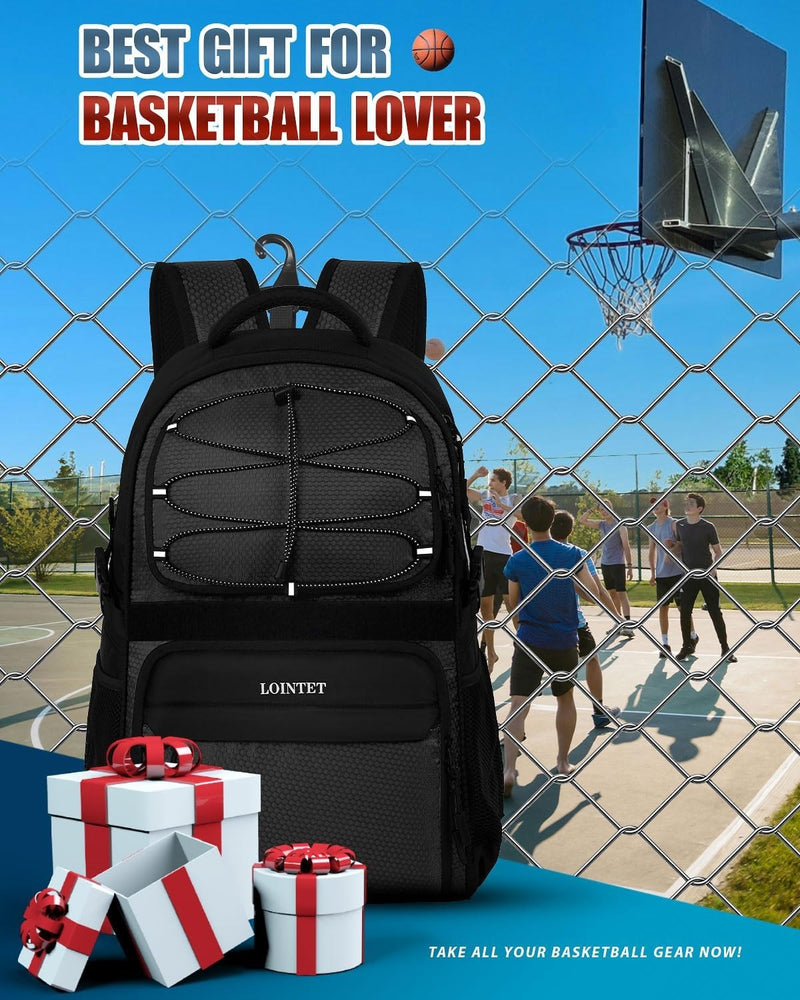 LOINTET Basketball Bag Backpack with Ball Holder Shoes Compartment