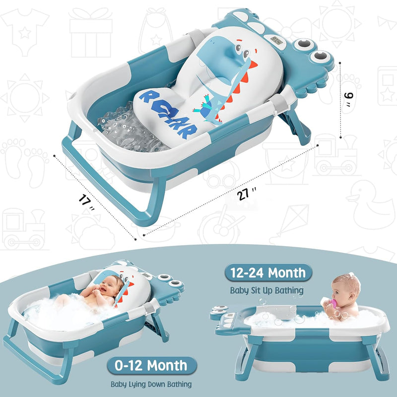 MoreFeel Bañera Plegable para Bebé con Termómetro Toalla y Cojín Modelo 4