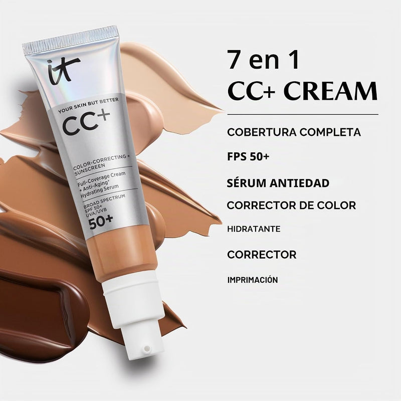IT Cosmetics CC+ Cream with SPF 50+ Full Coverage Foundation Natural Finish