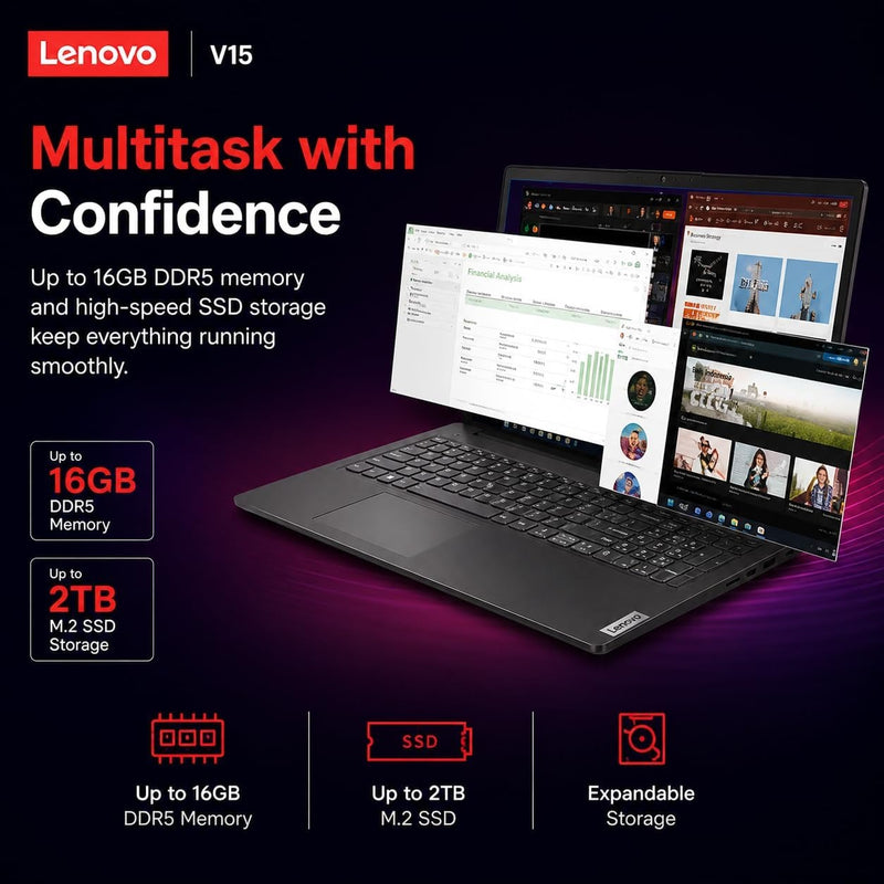 Lenovo New Released 15.6" FHD Business Laptop, AMD Ryzen 3 7320U(Outperforms i7-1065G7) Processor, 16GB DDR5 Ram, 512GB PCIe Storage, Long Battery Life, Wi-Fi 6, Windows 11 Pro with MS365 for Web