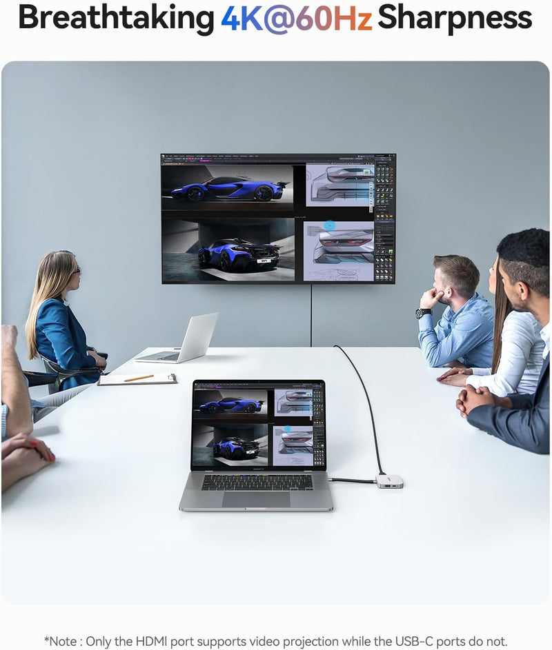 ORICO 10Gbps Magnetic M.2 Docking Station, 6-in-1 USB C HUB & M.2 2230 NVMe Enclosure with HDMI 4K@60Hz, USB-A&C 3.2, 100W PD, AUX, USBC Dock for iPhone 17/16/15 Pro/Pro Max