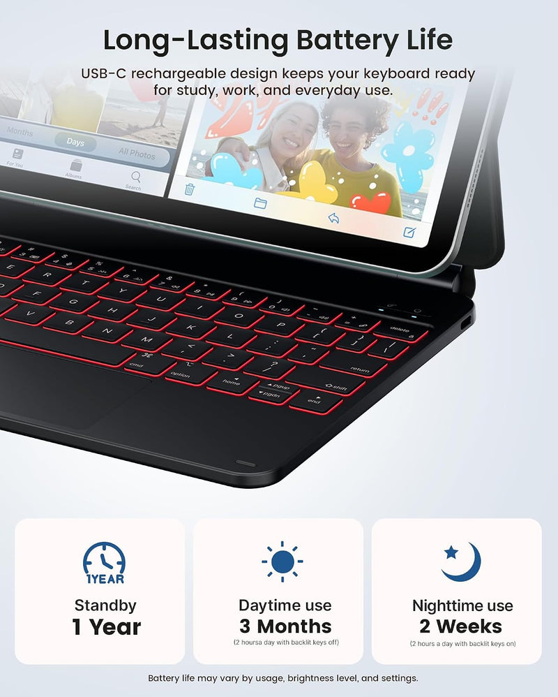 Funda con Teclado typecase Edge para iPad 11" (A16) / 10.ª Gen - Fibra de Carbono