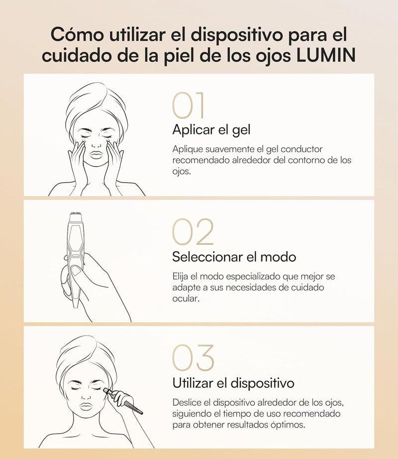 INIA Terapia de luz roja debajo de los ojos para la cara, dispositivo de belleza 4 en 1 con calor, vibración, masaje y luz roja para ojeras, hinchazón y reafirmación de la piel, mejora la rutina de