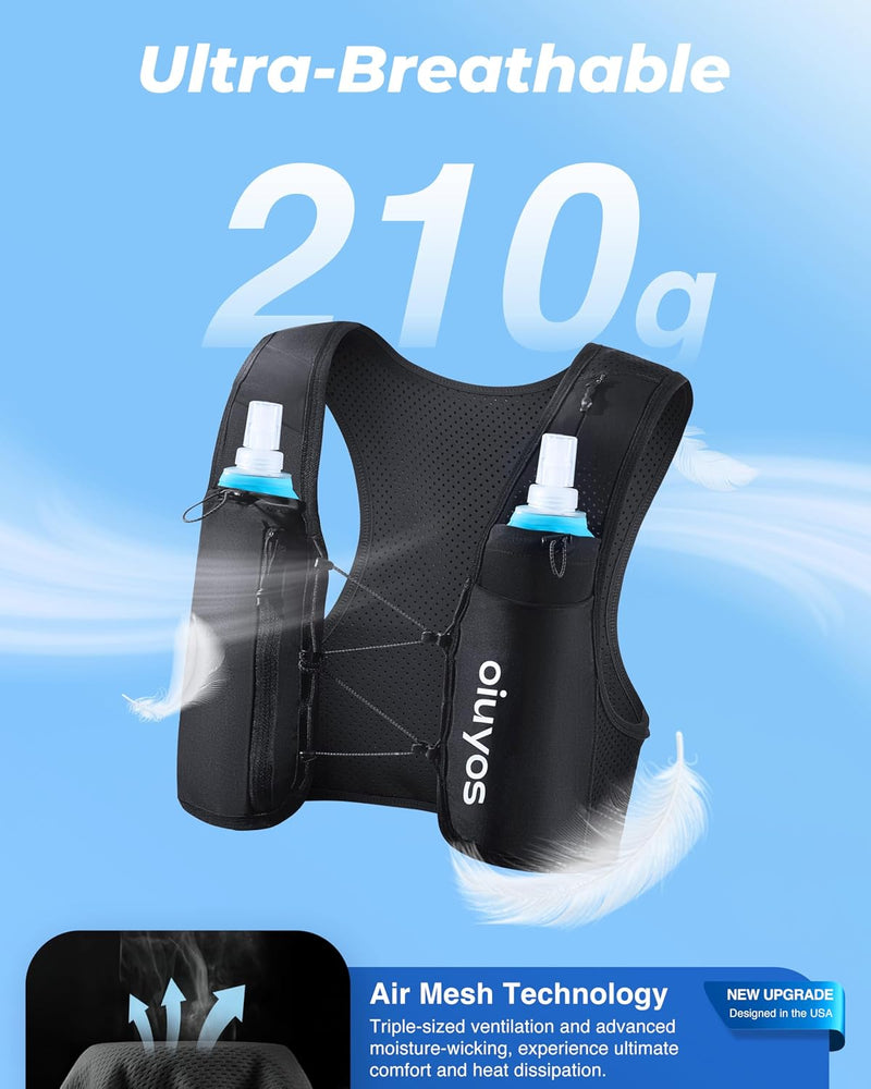 Oiuyos Chaleco de Running Ajustable - Hombre y Mujer