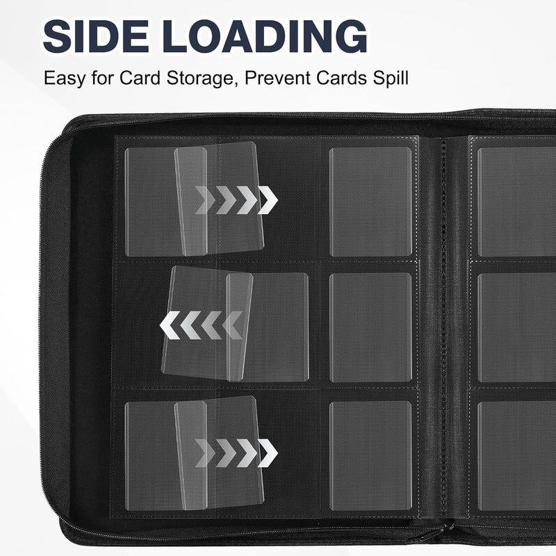 Pemocyny Top Loader Binder 9 Pocket, Holds 360 Toploaders, 100 Toploaders INCLUDED