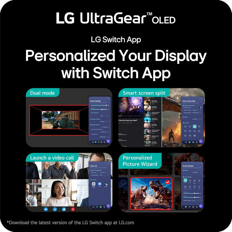 LG 27GX700A-B 27-inch Ultragear QHD (2560 x 1440) OLED Gaming Monitor, 280Hz, 0.03ms, NVIDIA G-Sync, AMD FreeSync Premium Pro, VESA DisplayHDR TrueBlack500, with up to DCI-P3 99.5%, HDMI 2.1, Black
