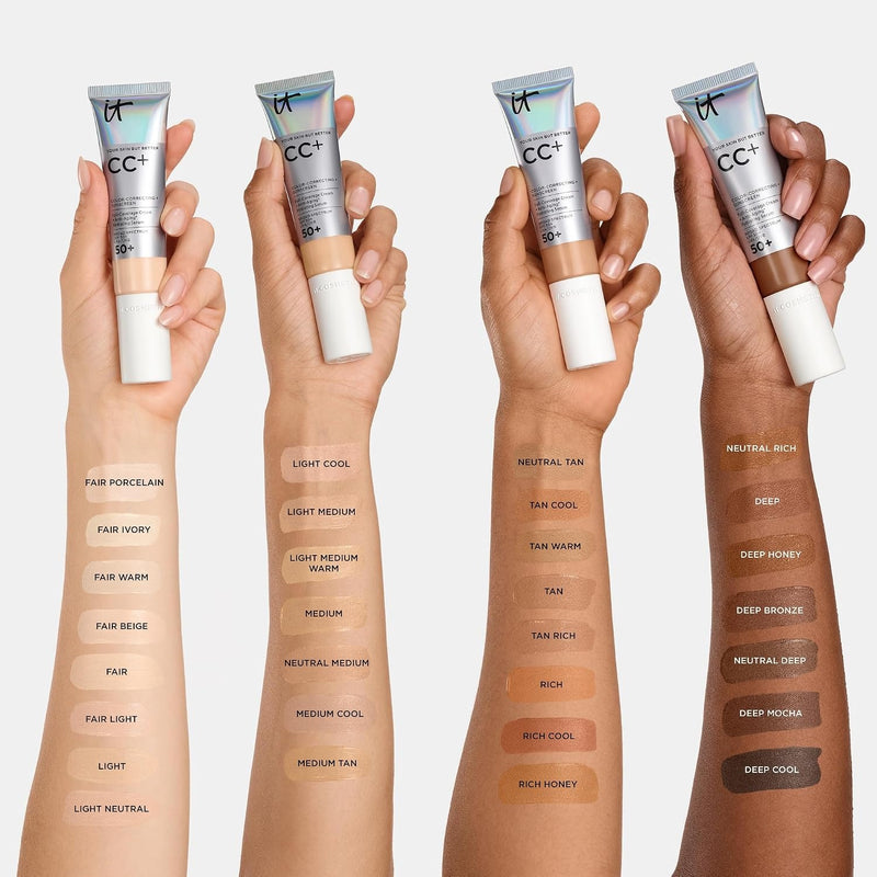 IT Cosmetics CC+ Cream with SPF 50+ Full Coverage Foundation Natural Finish