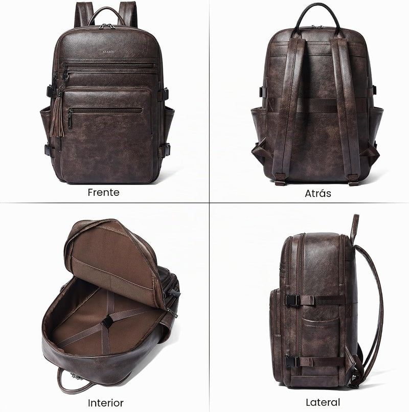 Shrrie Vegan Leather Laptop Backpack for Women Fits 16 Inch Laptop