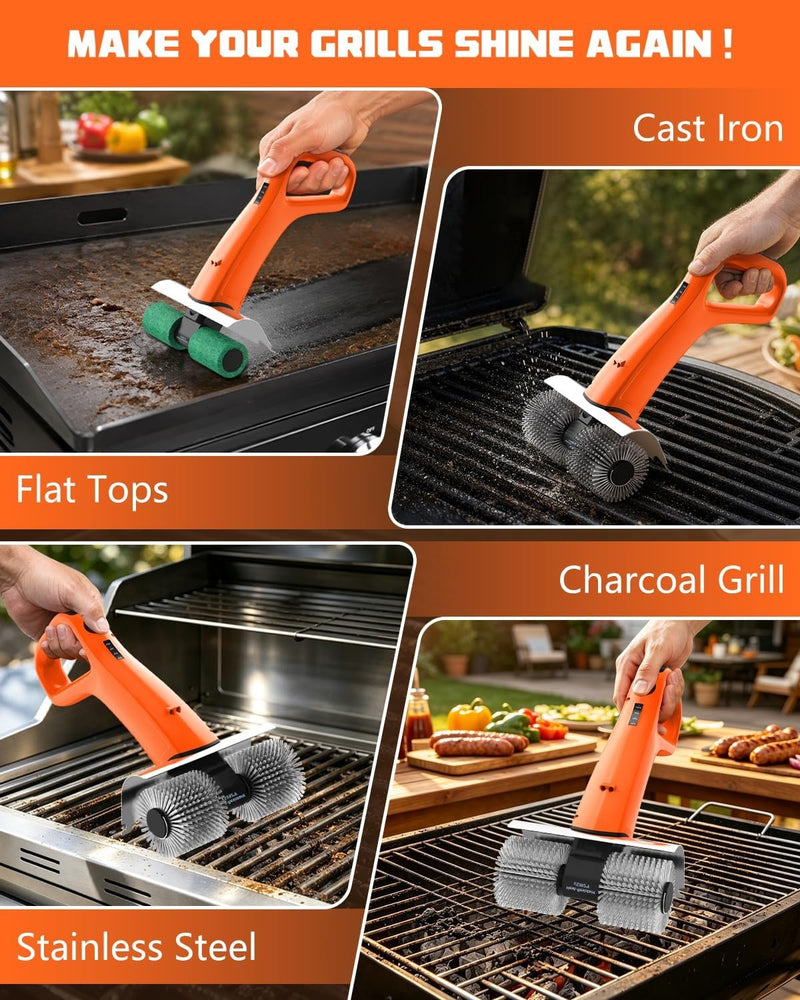 PUNOLAZY Electric Grill Brush Bristle Free BBQ Grill Brush for Outdoor