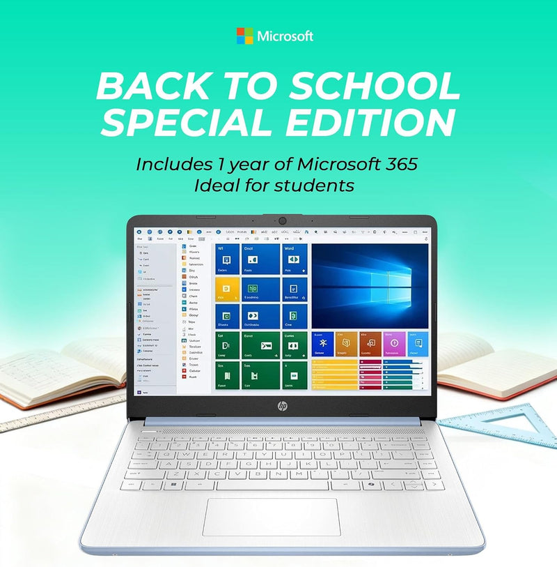 HP 14 inch Laptop Computer, 2026-2027 Edition, Intel N150 Processor, 4GB DDR5 RAM, 128GB SSD, 1TB Cloud Storage, Windows 11 with Microsoft 365