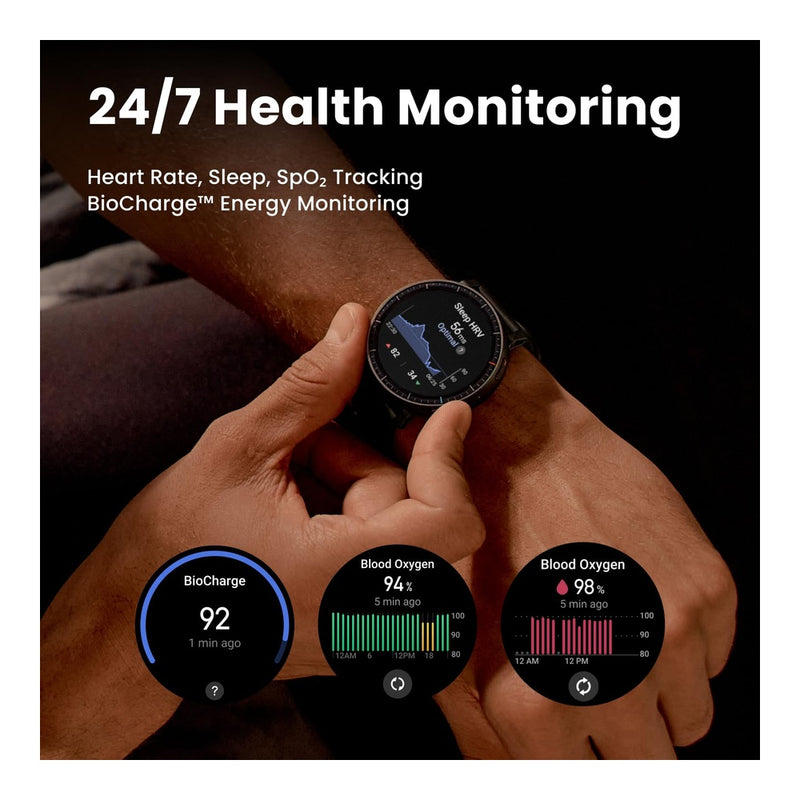 Amazfit Active Max Smartwatch con pantalla AMOLED, batería de larga duración, mapas offline, GPS, almacenamiento 4GB, 170+ modos deportivos, resistencia al agua