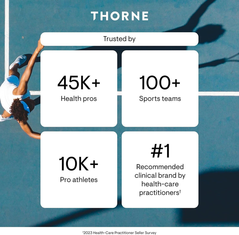 Thorne - Bisglicinato de magnesio, fórmula de magnesio en polvo, favorece un sueño reparador, certificado NSF para el deporte, sin gluten, 6.5 onzas, 60 porciones
