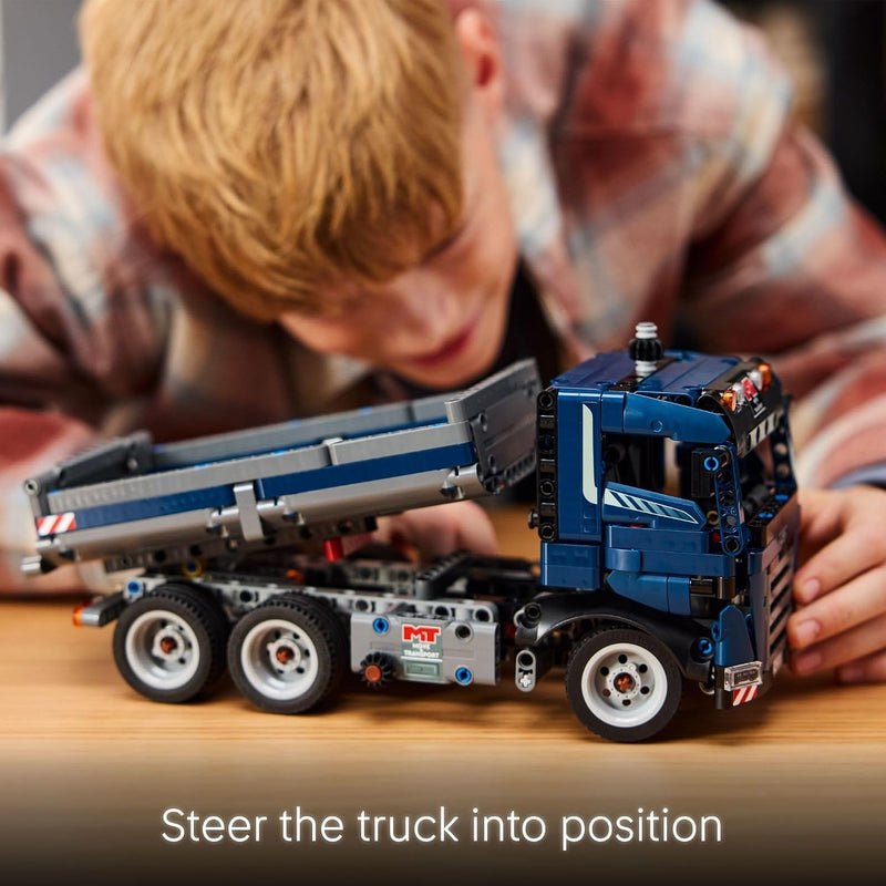 LEGO Technic Tipping Dump Truck Toy - Construction Truck Building Toy for Kids, Boys and Girls, Ages 9+ - Gift for Birthdays - W/Realistic Features - 42203