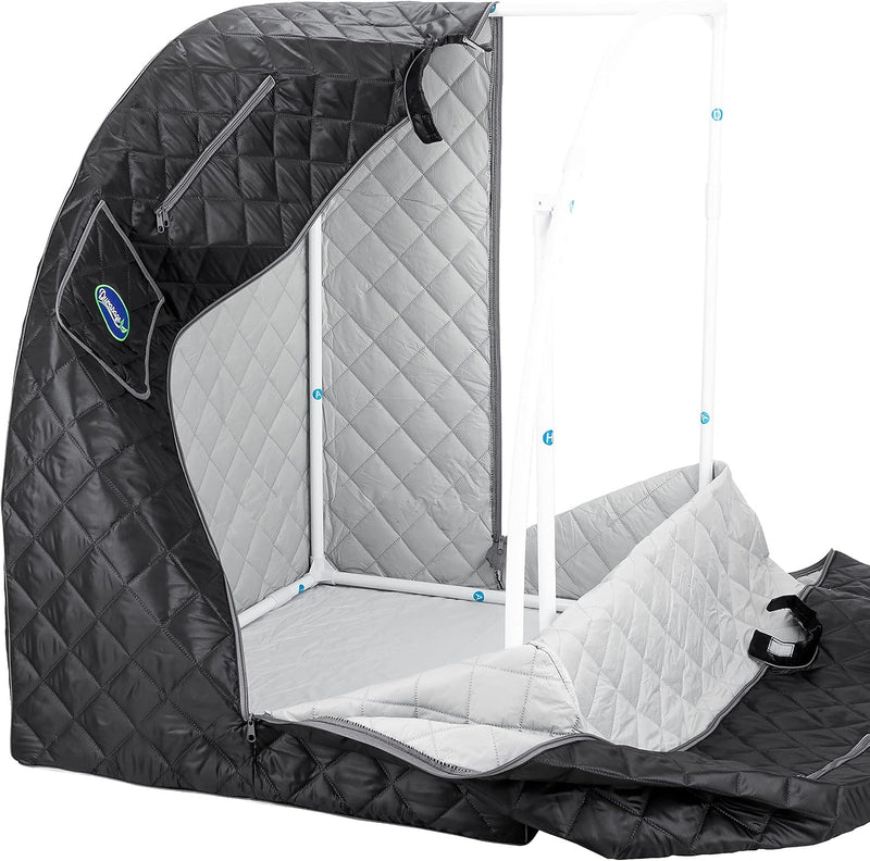 Durasage - Sauna de vapor portátil personal ligera para relajación en casa, con temporizador de 60 minutos, generador de vapor de 800 watts, silla incluida (negro)