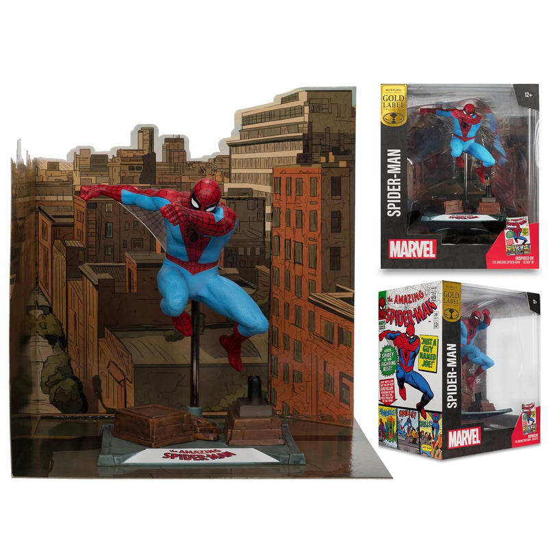 McFarlane Toys Marvel Spider-Man Escala 1:10 con Escena (The Amazing Spider-Man #38) Gold Label