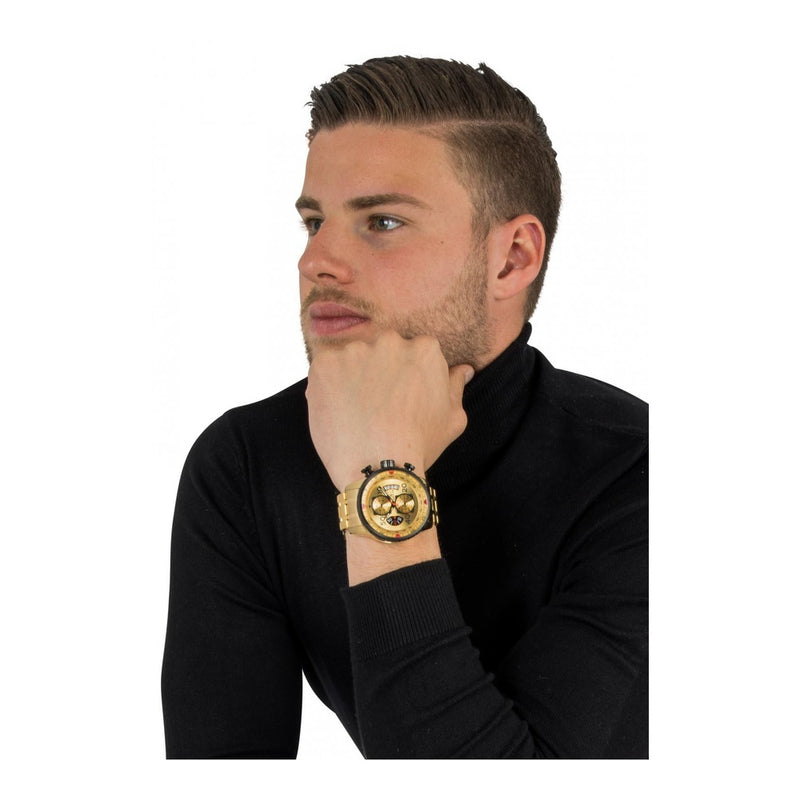 Invicta reloj japonés de cuarzo para hombre, diseño aviador, pantalla analógica, correas de acero inoxidable