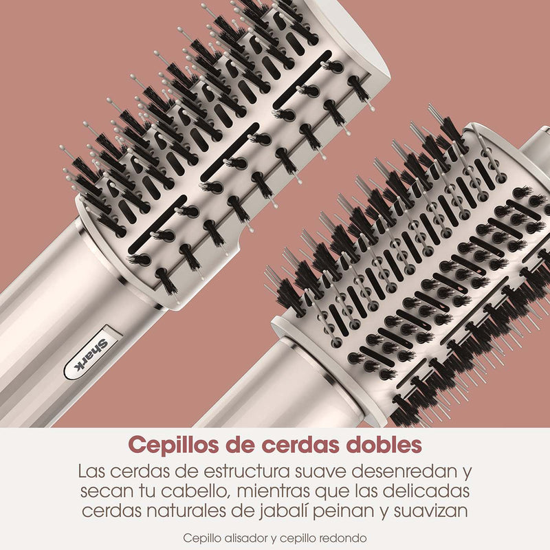 Shark FlexStyle Moldeador Multifuncion y Secador de Pelo con Tecnologia Coanda, Set 3 Cabezales, Rizadores Automaticos, Cepillo Redondo, Concentrador, HD430