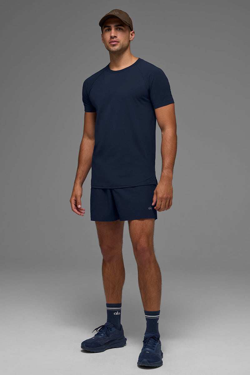 Alo Yoga ALO Vapor Crewneck Short Sleeve - Navy