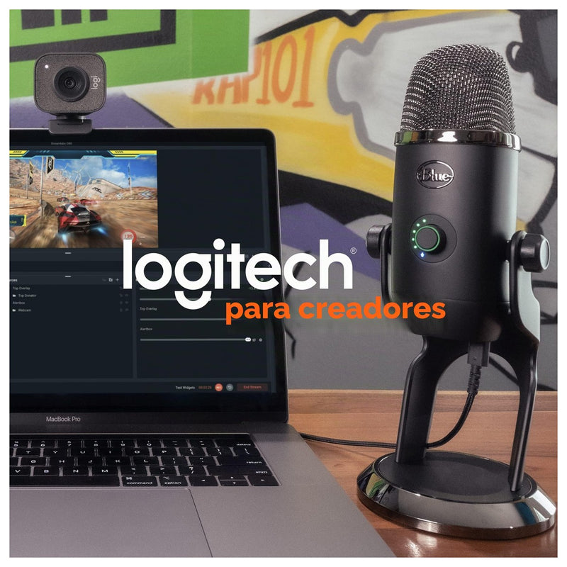 Micrófono USB Blue Yeti para PC y Mac, con 3 cápsulas de condensador, 4 patrones de captación