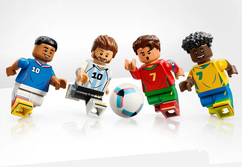 Pack Leyendas del futbol (LEGO Lionel Messi + Lego Cristiano Ronaldo + LEGO Kylian Mbappe + Lego Vinicius Junior)