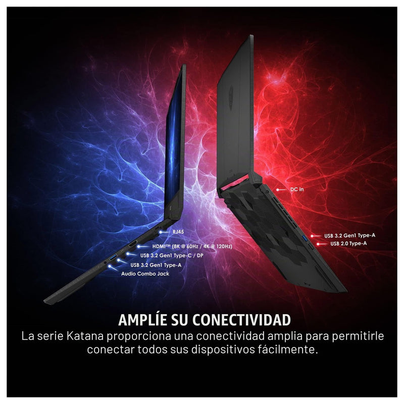 MSI Katana 15 Gaming Laptop 15.6" 165Hz QHD: Intel Core i7-13620H, NVIDIA GTX 4070, 16GB DDR5, 1TB NVMe SSD, Cooler Boost 5, Win 11: Negro