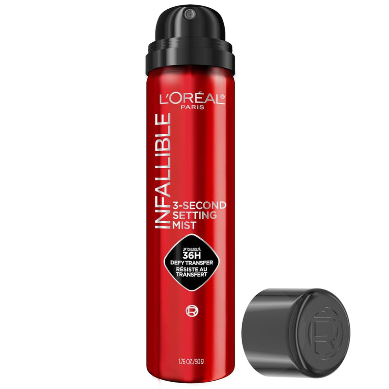 L'Oréal Paris Infallible XL Spray Fijador de Maquillaje 3 Segundos - Neblina Microfina 36H, Transparente 3.9 oz